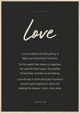 Love Word of Intention Framed print 70x100 cm / 28x40″ Wood frame Carbon paper