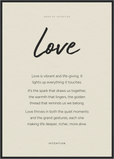 Love Word of Intention Framed print A1 (59.4 x 84.1 cm) Black frame Linen paper