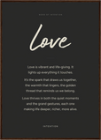 Love Word of Intention Framed print A1 (59.4 x 84.1 cm) Dark wood frame Carbon paper