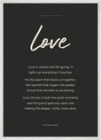 Love Word of Intention Framed print A1 (59.4 x 84.1 cm) White frame Carbon paper