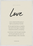 Love Word of Intention Framed print A1 (59.4 x 84.1 cm) White frame Linen paper