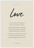 Love Word of Intention Framed print A1 (59.4 x 84.1 cm) White frame Linen paper