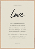 Love Word of Intention Framed print A1 (59.4 x 84.1 cm) Wood frame Linen paper