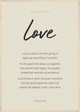 Love Word of Intention Framed print A1 (59.4 x 84.1 cm) Wood frame Linen paper