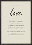 Love Word of Intention Framed print A2 (42 x 59.4 cm) Black frame Linen paper