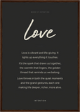Love Word of Intention Framed print A2 (42 x 59.4 cm) Dark wood frame Carbon paper