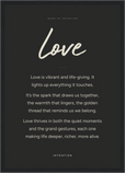 Love Word of Intention Framed print A3 (29.7 x 42 cm) Black frame Carbon paper