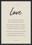 Love Word of Intention Framed print A3 (29.7 x 42 cm) Black frame Linen paper