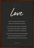 Love Word of Intention Framed print A3 (29.7 x 42 cm) Dark wood frame Carbon paper
