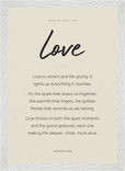 Love Word of Intention Framed print A3 (29.7 x 42 cm) White frame Linen paper