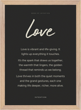 Love Word of Intention Framed print A3 (29.7 x 42 cm) Wood frame Carbon paper
