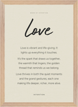 Love Word of Intention Framed print A3 (29.7 x 42 cm) Wood frame Linen paper
