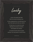 Lucky Word of Intention Framed print 13x18 cm / 5x7″ Black frame Carbon paper