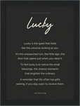 Lucky Word of Intention Framed print 13x18 cm / 5x7″ Black frame Carbon paper