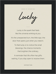 Lucky Word of Intention Framed print 13x18 cm / 5x7″ Black frame Linen paper