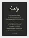 Lucky Word of Intention Framed print 13x18 cm / 5x7″ White frame Carbon paper