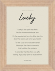 Lucky Word of Intention Framed print 13x18 cm / 5x7″ Wood frame Linen paper
