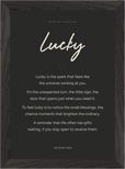 Lucky Word of Intention Framed print 21x29.7 cm / 8x12" Black frame Carbon paper