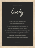Lucky Word of Intention Framed print 21x29.7 cm / 8x12" Wood frame Carbon paper