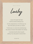 Lucky Word of Intention Framed print 21x29.7 cm / 8x12" Wood frame Linen paper