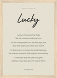 Lucky Word of Intention Framed print 21x29.7 cm / 8x12" Wood frame Linen paper