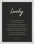 Lucky Word of Intention Framed print 30x40 cm / 12x16″ White frame Carbon paper