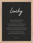 Lucky Word of Intention Framed print 30x40 cm / 12x16″ Wood frame Carbon paper