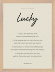 Lucky Word of Intention Framed print 30x40 cm / 12x16″ Wood frame Linen paper