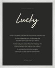 Lucky Word of Intention Framed print 40x50 cm / 16x20″ White frame Carbon paper