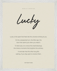 Lucky Word of Intention Framed print 40x50 cm / 16x20″ White frame Linen paper