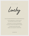 Lucky Word of Intention Framed print 40x50 cm / 16x20″ White frame Linen paper