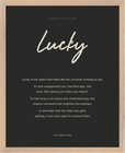 Lucky Word of Intention Framed print 40x50 cm / 16x20″ Wood frame Carbon paper