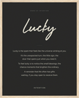 Lucky Word of Intention Framed print 40x50 cm / 16x20″ Wood frame Carbon paper
