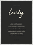 Lucky Word of Intention Framed print 50x70 cm / 20x28″ White frame Carbon paper