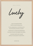 Lucky Word of Intention Framed print 50x70 cm / 20x28″ Wood frame Linen paper