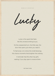 Lucky Word of Intention Framed print 50x70 cm / 20x28″ Wood frame Linen paper