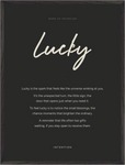 Lucky Word of Intention Framed print 60x80 cm / 24x32″ Black frame Carbon paper