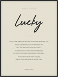Lucky Word of Intention Framed print 60x80 cm / 24x32″ Black frame Linen paper