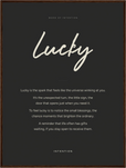 Lucky Word of Intention Framed print 60x80 cm / 24x32″ Dark wood frame Carbon paper