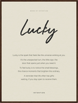 Lucky Word of Intention Framed print 60x80 cm / 24x32″ Dark wood frame Linen paper