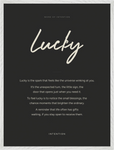 Lucky Word of Intention Framed print 60x80 cm / 24x32″ White frame Carbon paper
