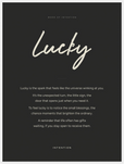 Lucky Word of Intention Framed print 60x80 cm / 24x32″ White frame Carbon paper