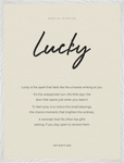Lucky Word of Intention Framed print 60x80 cm / 24x32″ White frame Linen paper