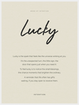 Lucky Word of Intention Framed print 60x80 cm / 24x32″ White frame Linen paper