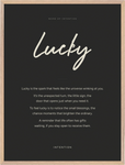 Lucky Word of Intention Framed print 60x80 cm / 24x32″ Wood frame Carbon paper
