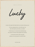 Lucky Word of Intention Framed print 60x80 cm / 24x32″ Wood frame Linen paper