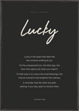 Lucky Word of Intention Framed print 70x100 cm / 28x40″ Black frame Carbon paper