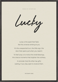 Lucky Word of Intention Framed print 70x100 cm / 28x40″ Black frame Linen paper
