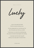 Lucky Word of Intention Framed print 70x100 cm / 28x40″ Black frame Linen paper