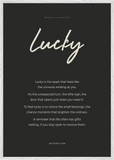 Lucky Word of Intention Framed print 70x100 cm / 28x40″ White frame Carbon paper